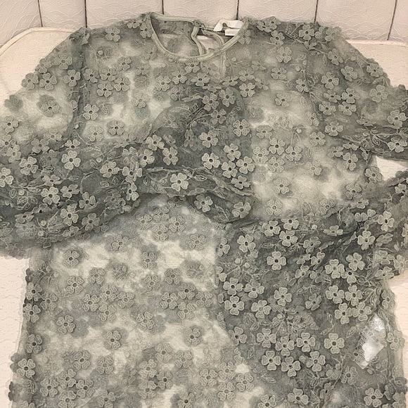 Organza belled sleeved blouse - Picture 4 of 5